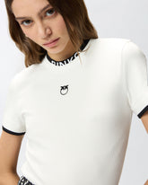 Camiseta con logotipo PINKO y Love Birds - Multicolor Negro-Blanco | Pinko