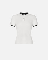 Camiseta con logotipo PINKO y Love Birds - Multicolor Negro-Blanco | Pinko
