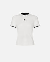 T-Shirt mit PINKO-Logo und Love Birds - Multicolor Schwarz-Weiß | Pinko