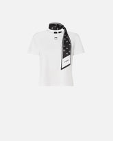 T-shirt with Love Birds logo scarf - Multicolor Black-White | Pinko