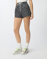 Shorts con logo Love Birds all over - Muticolor Nero-Bianco | Pinko