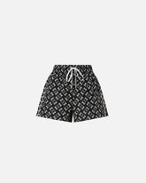 Shorts con logo Love Birds all over - Muticolor Nero-Bianco | Pinko