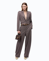Barrel-fit trousers with micro houndstooth motif - | Pinko