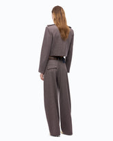 Barrel-fit trousers with micro houndstooth motif - | Pinko