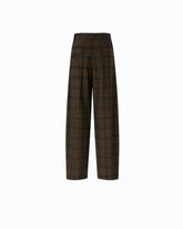 Barrel-fit trousers with micro houndstooth motif - Multicolor Brown-Black | Pinko