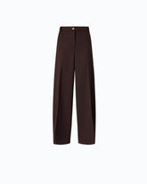 Pantaloni barrel fit in misto lana - Marrone | Pinko