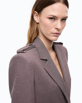 Chaqueta corta con micromotivo pata de gallo - Multicolor Beige-Morado | Pinko