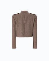 Chaqueta corta con micromotivo pata de gallo - Multicolor Beige-Morado | Pinko
