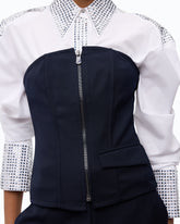 Bustier top with zip - Dark Blue | Pinko