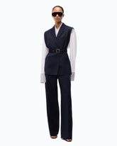 Giacca gilet aperta ai lati con cintura - Blu scuro | Pinko