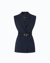 Vest with open sides and belt - Dark Blue | Pinko