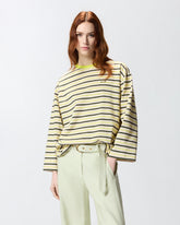 Striped top with PINKO embroidery - | Pinko