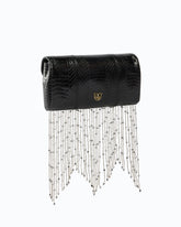 PINKO Galleria Love Bag Clutch small handbag in ayers leather with fringing - | Pinko