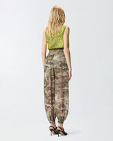Camouflage balloon-fit trousers with high waist - | Pinko