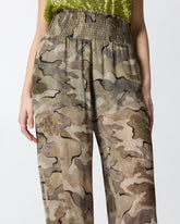 Camouflage balloon-fit trousers with high waist - | Pinko