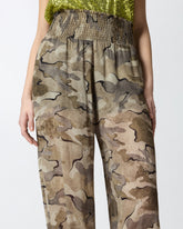 Camouflage balloon-fit trousers with high waist - | Pinko