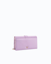 PINKO Galleria Love Bag One Flat medium hand-held clutch in leather and satin with chatons - Trasparente | Pinko