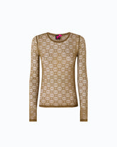 Sweter z elastycznej koronki z motywem logo Love Birds - Zielony | Pinko