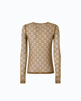 Sweter z elastycznej koronki z motywem logo Love Birds - Zielony | Pinko