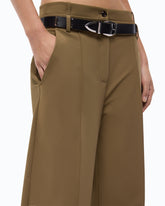 Barrel-fit trousers with belt - Green | Pinko