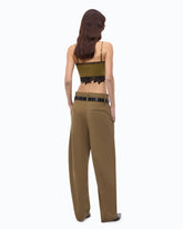 Barrel-fit trousers with belt - Green | Pinko