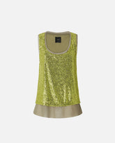 Fully sequinned vest top - Cedar Yellow | Pinko