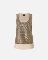 Fully sequinned vest top - Green | Pinko
