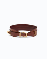 Cintura in pelle sovrapposta 7 cm - Rosso | Pinko