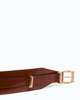 Cintura in pelle sovrapposta 7 cm - Rosso | Pinko