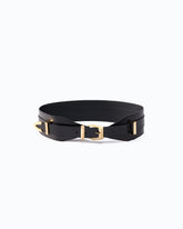 Cinturón de 7 cm superpuesto de piel - Negro | Pinko