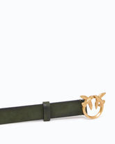 Suede belt with Love Birds buckle, 2 cm - | Pinko