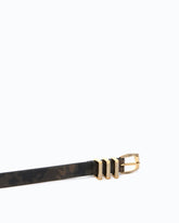 Cinturón de 1,7 cm de ante de camuflaje con strass - Verde militar | Pinko