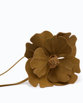 Cintura con fiore in suede 15 cm - Marrone | Pinko