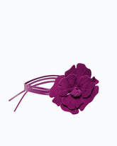 Cintura con fiore in suede 15 cm - Rosa | Pinko