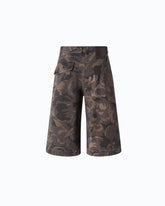 Bermuda en coton à motif camouflage floral - | Pinko