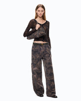 Pantalon en coton à motif camouflage floral - | Pinko