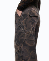Pantaloni in cotone con motivo camouflage floreale - | Pinko