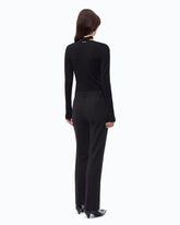 Maglia in lana con pizzo e fusciacca - Nero | Pinko