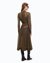 Midi-Blusenkleid aus Spitze mit Einsätzen - | Pinko