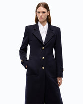 Cappotto lungo in panno di misto lana - Blu scuro | Pinko