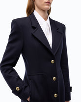 Cappotto lungo in panno di misto lana - Blu scuro | Pinko