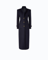 Cappotto lungo in panno di misto lana - Blu scuro | Pinko