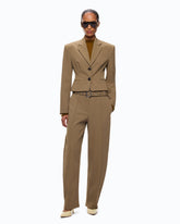 Slim-fit cropped blazer - Green | Pinko