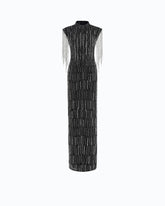 Langes Kleid mit Kristallen und Pailletten - Schwarz | Pinko