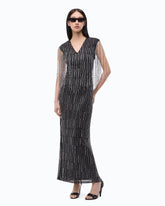 Abito lungo con cristalli e paillettes - Nero | Pinko
