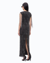 Abito lungo con cristalli e paillettes - Nero | Pinko