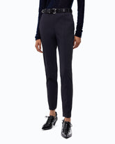 Skinny-fit trousers in two-way stretch fabric - Dark Blue | Pinko