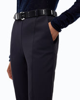 Skinny-fit trousers in two-way stretch fabric - Dark Blue | Pinko