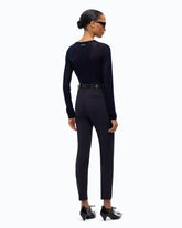 Skinny-fit trousers in two-way stretch fabric - Dark Blue | Pinko