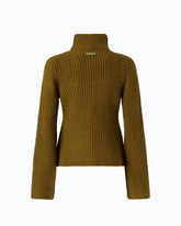 Ribbed cardigan with pockets - Green | Pinko